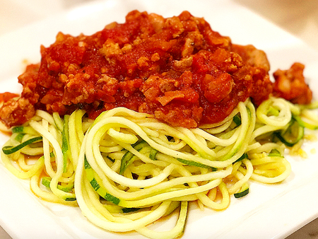 Zoodles and 10-Minute Meat Sauce