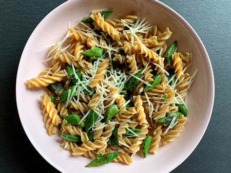 Pasta with Snap Peas and Parmesan