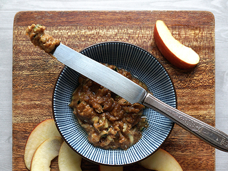 snack recipe: Doctored-Up Apple and Almond Butter