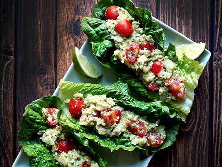 Zesty Tuna and Brown Rice Lettuce Boats